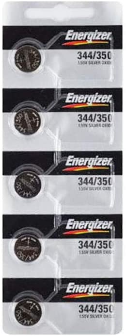 Energizer 344/350 Button Cell Silver Oxide Watch Battery Pack of 5 Batteries