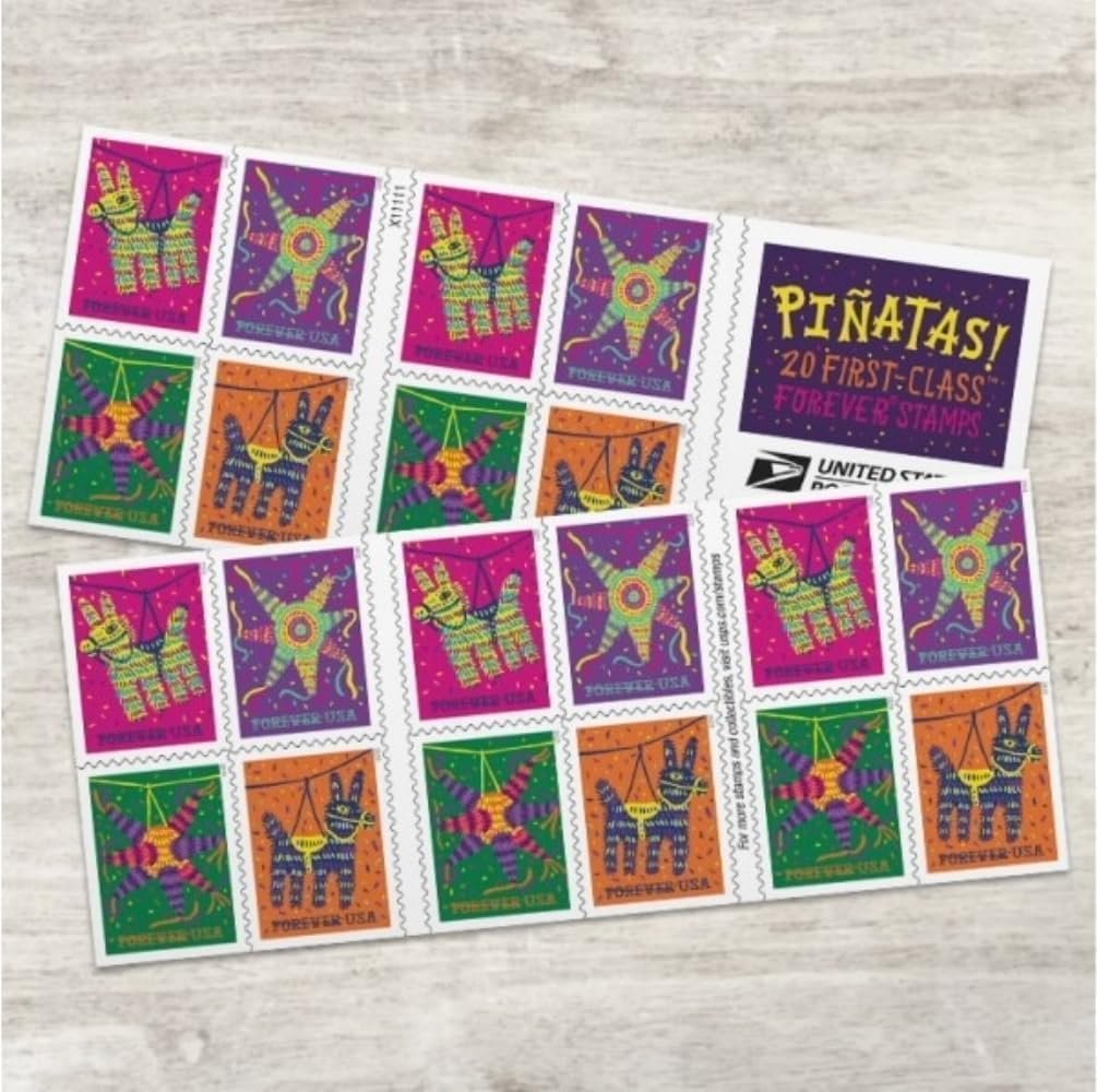 USPS Pinatas (8 pack) Forever Postage Stamps Celebrate Hispanic Heritage Latino Festive Celebration Party 2023 Scott #5812-5815