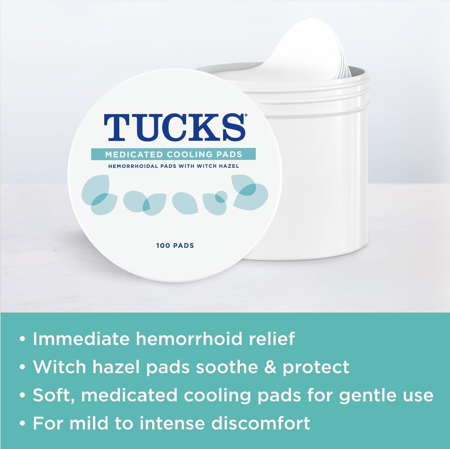 Tucks Medicated Hemorrhoid Cooling Pads. 100 Pads Each (Pack of 2)