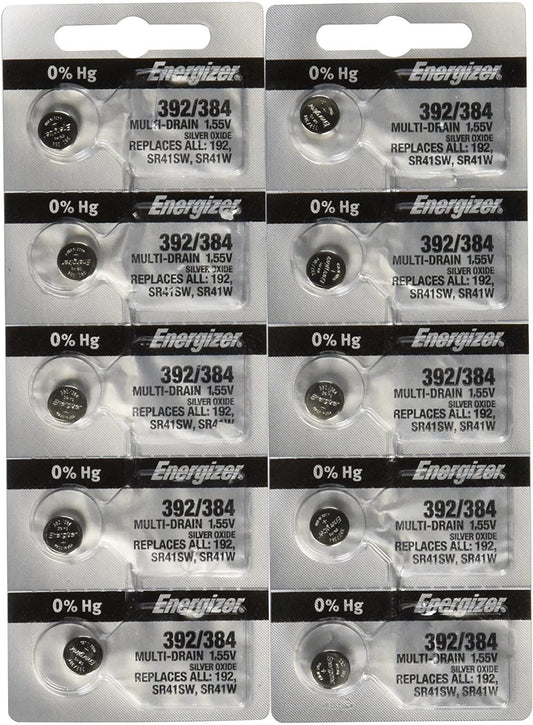 10 Energizer Batteries 392/384 Watch Battery Cell