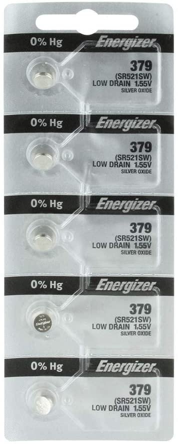 Energizer 379 (SR521SW) Silver Oxide Battery (Pack of 5)