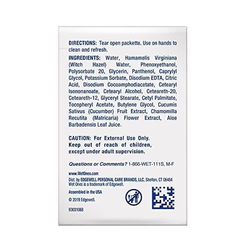 WET ONES Sensitive Skin Hand Wipes, Singles Extra Gentle Fragrance & Alcohol Free 24 ea