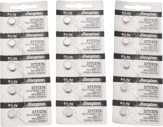 377 Energizer 1.55 Vcc Silver Oxide Watch Battery (Value Pack of 5)