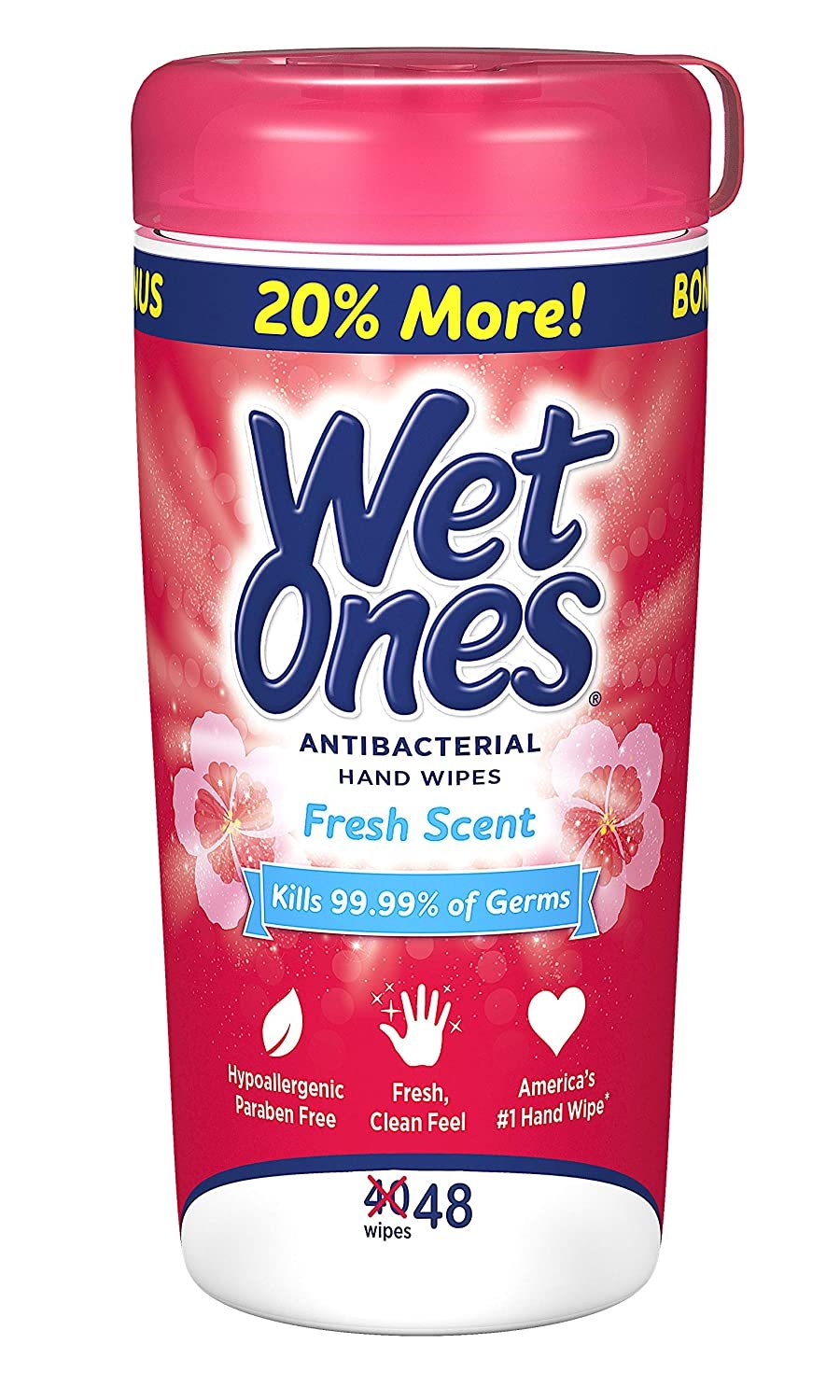 Wet Ones Fresh Scent Anti-Bacterial Wipes, 5-Canister 48 Wipes