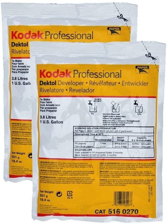 Value 2-Pack Kodak Professional Dektol Developer Powder for Paper, Makes 2 Gallons Total