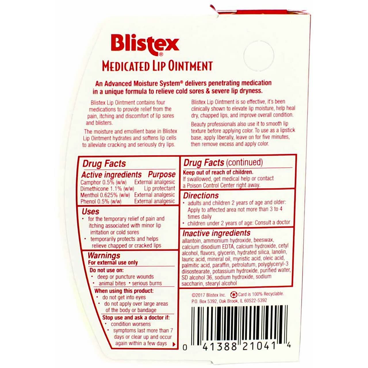 BLISTEX Medicated Ointment 0.35 OZ