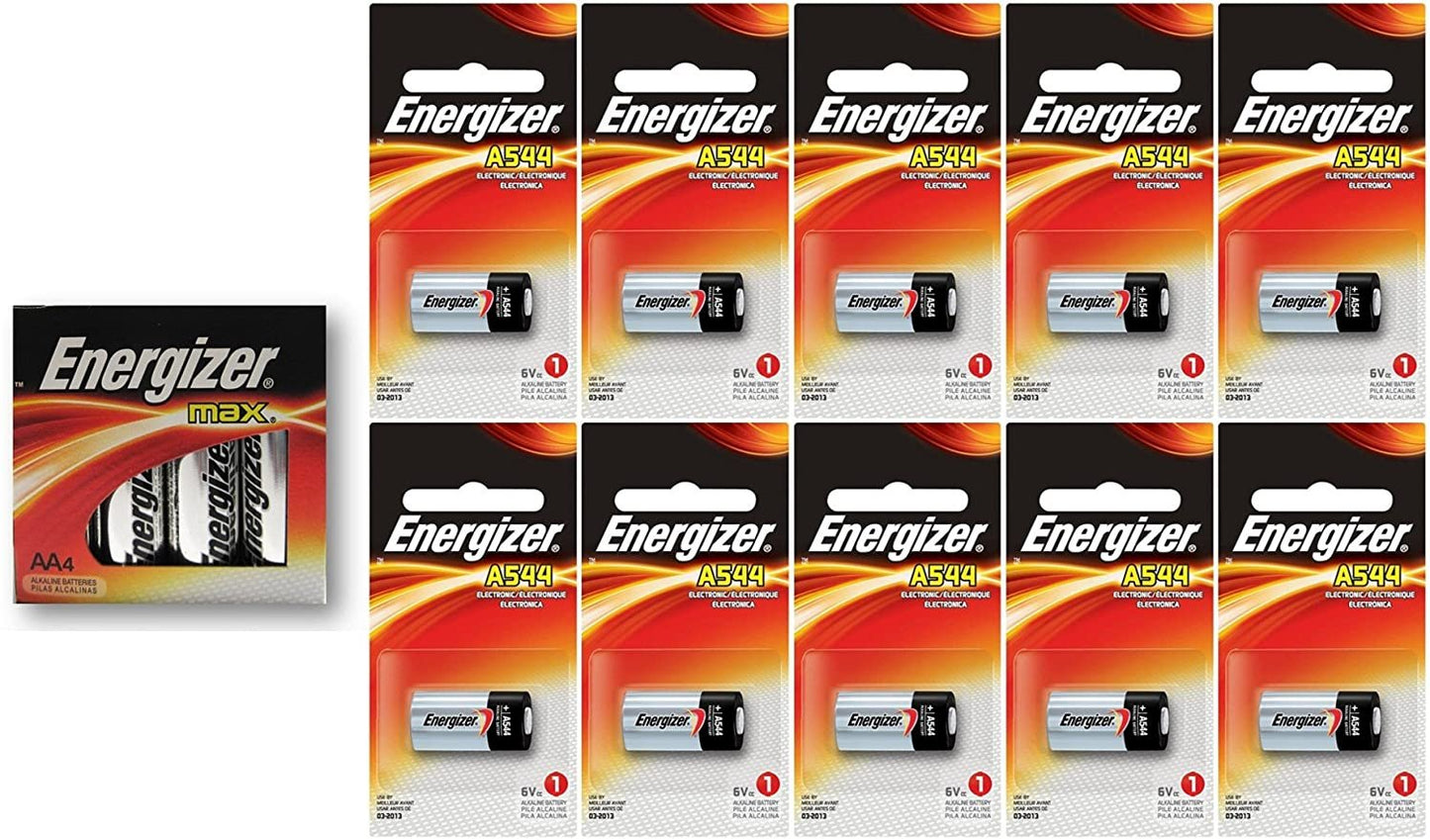 10 Energizer A544 6-Volt Batteries with 4 Energizer AA Max Batteries