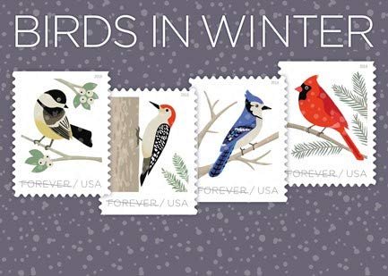 USPS Forever Stamp Sheets Featuring Birds (2 Sheets, Birds in Winter)