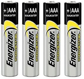 4 Count Energizer Industrial EN92 Alkaline AAA 1.5v Batteries LR03