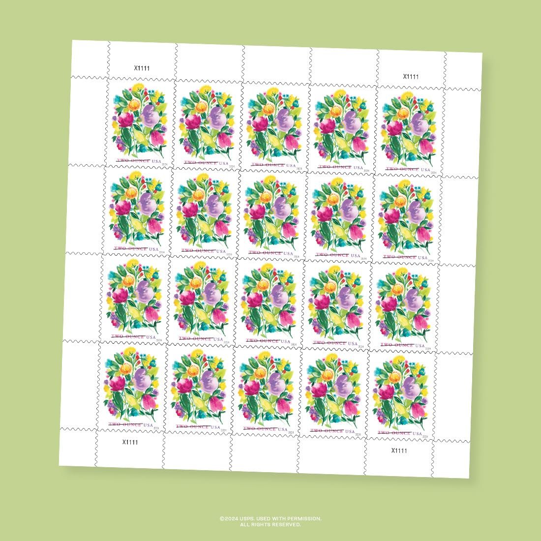 Wedding Blooms Two Ounce (2 oz.) (Sheet of 20) Postage Stamps Scott #5850