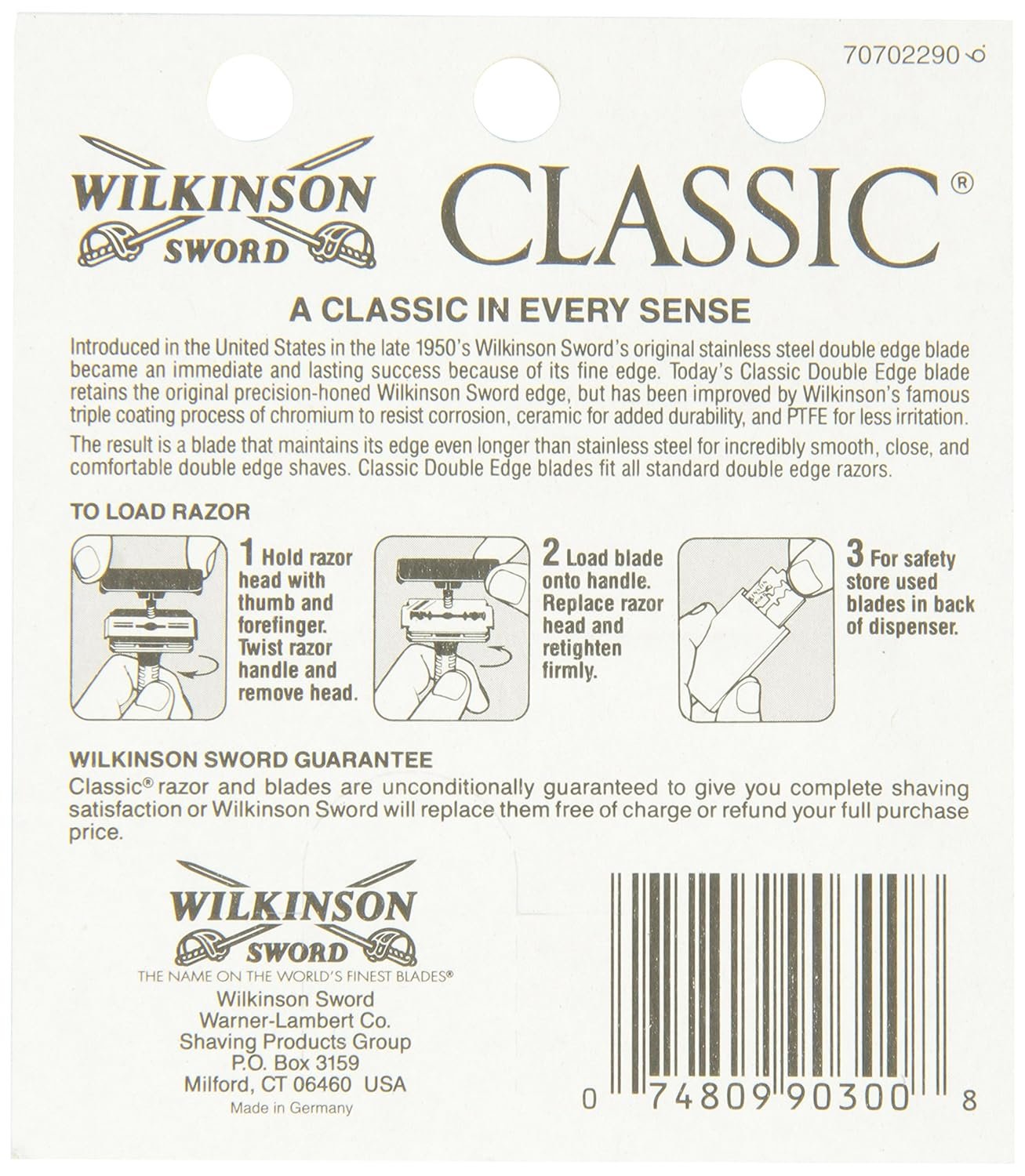 Wilkinson Sword Double Edge Razor Blade Refills for Men - 5 Count
