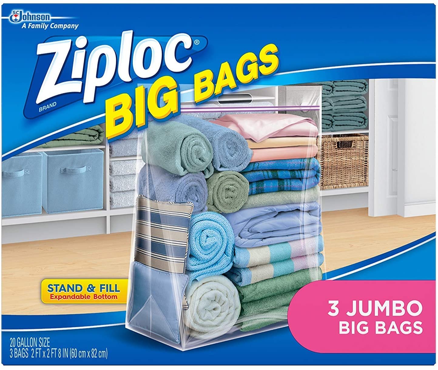 Ziploc Jumbo Big Bags 3 ea (Pack - 6)
